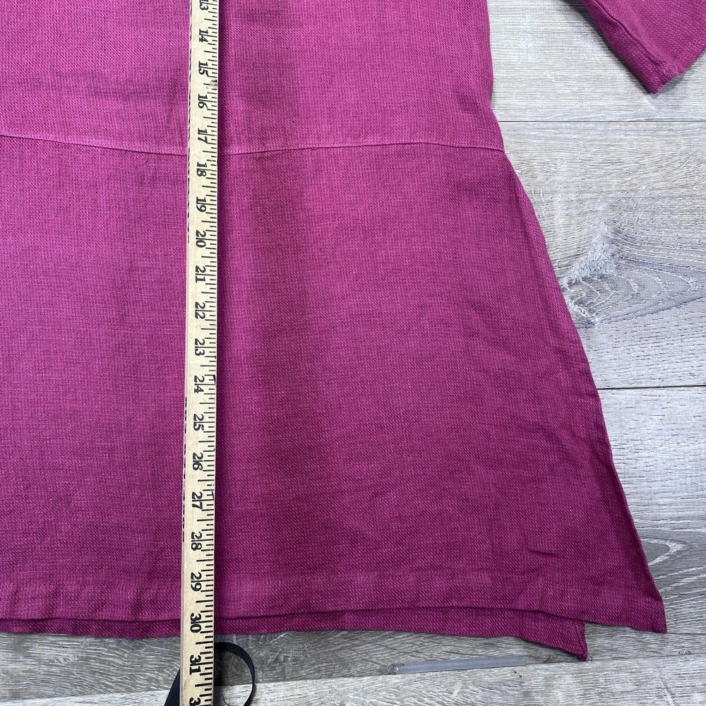 Bryn Walker Tunic Top Womens XS Magenta Linen 3/4 Sleeve A-Line Made USA Keyhole - Picture 8 of 15